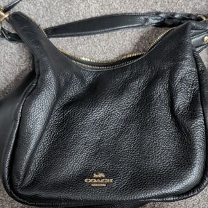 Coach Black Leather Hobo Bag